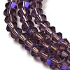 Transparent Electroplate Glass Beads Strands EGLA-A039-T4mm-L04-3