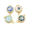 Rack Plating Brass Micro Pave Cubic Zirconia & Shell & Enamel Box Clasps KK-S373-03G-1