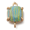 Brass Glass Imitation Gemstone Connector Charms KK-Z076-01G-2