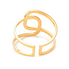 Ion Plating(IP) 304 Stainless Steel Interlocking Knot Open Cuff Ring for Women RJEW-I096-06G-3