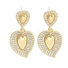 Brass Micro Pave Clear Cubic Zirconia Dangle Stud Earrings for Women EJEW-F352-05G-02-2