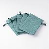 Polyester Imitation Burlap Packing Pouches Drawstring Bags ABAG-R005-14x10-07-2