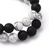 Natural Howlite & Lava Rock Beaded Stretch Bracelets Sets BJEW-JB05416-05-2