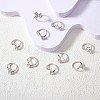 Anti-Tarnish Rhodium Plated 925 Sterling Silver Initial Letter Open Cuff Ring JR852C-6