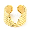 Hollow V -Shaped Brass Open Cuff Rings RJEW-Q781-10G-2