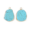 Synthetic Turquoise Pendants KK-F868-32G-01-1