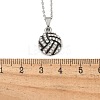 Zinc Alloy Crystal Rhinestone Sport Ball Pendant Cable Chain Necklaces LS-NJEW-U024-01P-04-5
