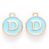 Golden Plated Alloy Enamel Charms ENAM-S118-04D-1