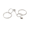 304 Stainless Steel Interlocking Ring Dangle Stud Earrings for Women EJEW-G289-10P-2