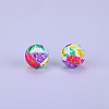 Printed Round Silicone Focal Beads SI-JX0056A-117-1