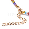 Round Transparent Frosted Glass Seed Beaded Necklaces NJEW-JN03362-05-3