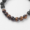 Natural Lava Rock Beads Stretch Bracelets BJEW-I241-13K-2