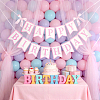 Word Happy Birthday Paper Card & Satin Bowknot Hanging Banners FEPA-WH0008-002-3