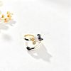 Brass Micro Pave Cubic Zirconia Cuff Open Rings WG78245-01-1