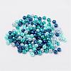 Carribean Blue Mix Pearlized Glass Pearl Beads HY-X006-4mm-03-2