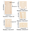 20Pcs 5 Styles Wooden Earring Organizer Boards EDIS-NB0001-07-2