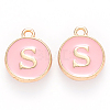 Golden Plated Alloy Enamel Charms X-ENAM-S118-07S-1