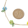 Rainbow Color Glass Beaded Flower Necklaces NJEW-TA00173-01-3