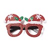 Christmas Plastic & Non-woven Fabric Glitter Glasses Frames LS-AJEW-E053-01C-1