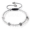 Trendy Ethnic Style Cube Evil Eye & Round Natural Quartz Crystal Beaded Stretch Bracelets PJ2289-2-1