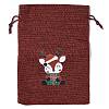 Christmas Theme Jute Cloth Storage Bags ABAG-F010-01B-06-1
