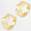 4Pcs Leaf Iron Cuff Bangles BJEW-SP0001-15G-7