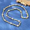 Brass Pave Clear Cubic Zirconia Heart Link Chain Necklaces KK-CBA4547-16B-G-1