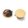 304 Stainless Steel & Natural Tiger Eye Pendants SA-CBA11D7-03G-2