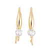 Rack Plating Brass Cubic Zirconia Earring Hooks KK-S374-05G-05-1