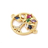 Brass Micro Pave Cubic Zirconia Connector Charms KK-S510-20G-2