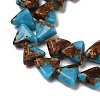 Assembled Bronzite and Synthetic Turquoise Beads Strands G-Q017-B02-01-4