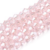 Transparent Electroplate Glass Beads Strands EGLA-A039-T4mm-A26-1