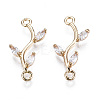 Brass Micro Pave Cubic Zirconia Links Connectors LS-X-KK-S359-156A-RS-1