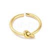 Simple Knotted 304 Stainless Steel Open Cuff Ring for Women Men RJEW-Z038-05G-3