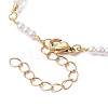 Imitation Pearl Bead & Brass Glass Link Chain Bracelet Making AJEW-JB01150-36-3