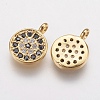Brass Micro Pave Cubic Zirconia Charms ZIRC-G133-03G-2