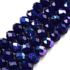 Electroplate Opaque Solid Color Glass Beads Strands EGLA-A044-P8mm-L07-1