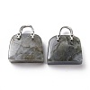 Natural Labradorite Brass Pendants KK-E274-01P-09-2