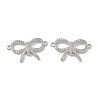 Brass Micro Pave Clear Cubic Zirconia Connector Charms KK-E068-VB066-2