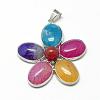 Natural Agate Big Pendants G-Q494-25P-3