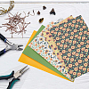 Sunflower Pattern PU Leather Fabric Sheet DIY-WH0399-13-4