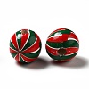 Christmas Theme Printed Natural Wooden Beads WOOD-L020-A05-3