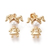 Brass Micro Pave Clear Cubic Zirconia Pendants ZIRC-CJ0001-08-1