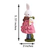 Resin Standing Rabbit Statue Bunny Sculpture Tabletop Rabbit Figurine for Lawn Garden Table Home Decoration ( Pink ) JX083A-2