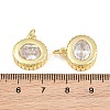 Brass Pave Clear Cubic Zirconia Pendants KK-CBA56EF-35A-G-02-3