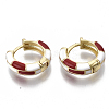 Brass Huggie Hoop Earrings EJEW-S209-06D-3