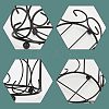 2Pcs 2 Style Iron Cup Mat Frame AJEW-FG0001-43-4
