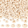   250Pcs 5 Styles Unfinished Wood Rondelle Beads WOOD-PH0002-95-1