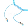 Lampwork Evil Eye & Glass Beaded Bracelet BJEW-JB08367-07-5