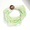 Bohemia Style Glass Beaded Multi-strand Bracelets for Women BJEW-G720-01B-1